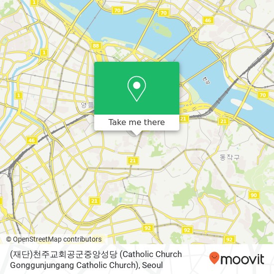 (재단)천주교회공군중앙성당 (Catholic Church Gonggunjungang Catholic Church) map
