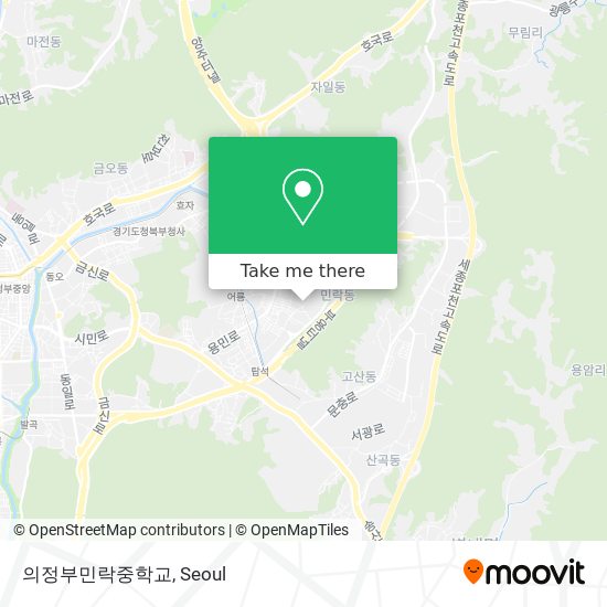 의정부민락중학교 map