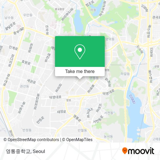 영통중학교 map