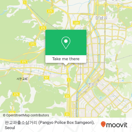 판교파출소삼거리 (Pangyo Police Box Samgeori) map