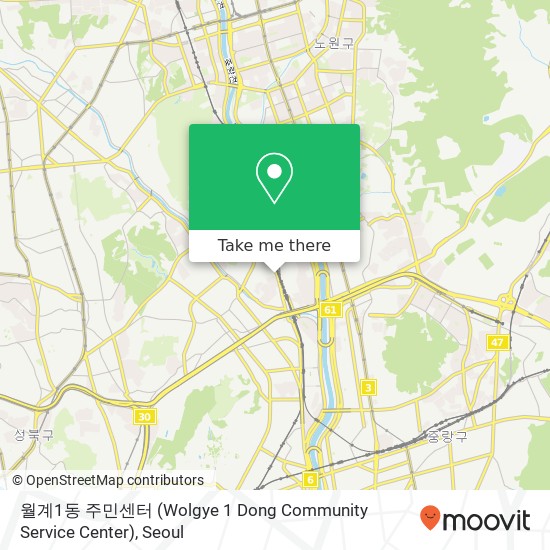 월계1동 주민센터 (Wolgye 1 Dong Community Service Center) map