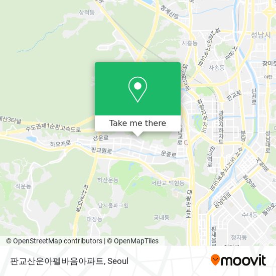 판교산운아펠바움아파트 map
