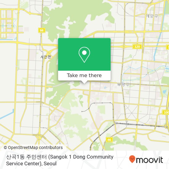 산곡1동 주민센터 (Sangok 1 Dong Community Service Center) map