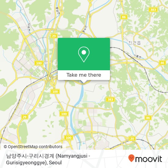 남양주시-구리시경계 (Namyangjusi - Gurisigyeonggye) map