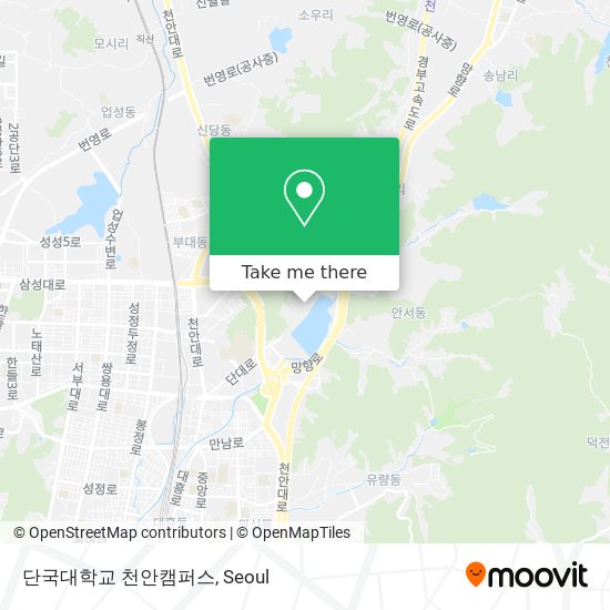 단국대학교 천안캠퍼스 map