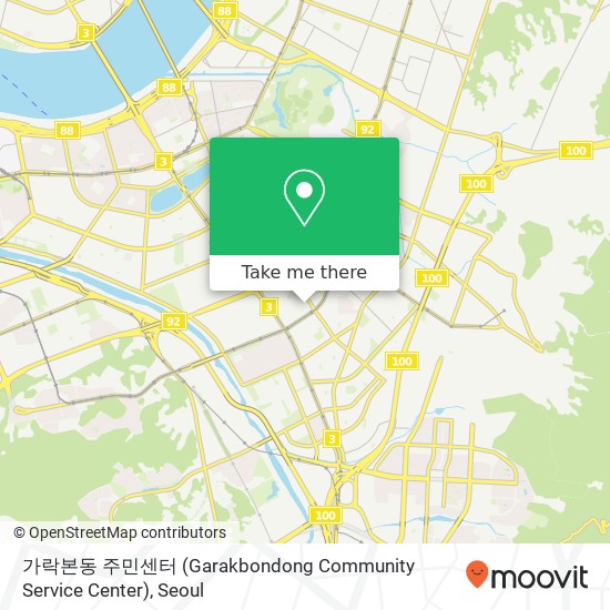 가락본동 주민센터 (Garakbondong Community Service Center) map