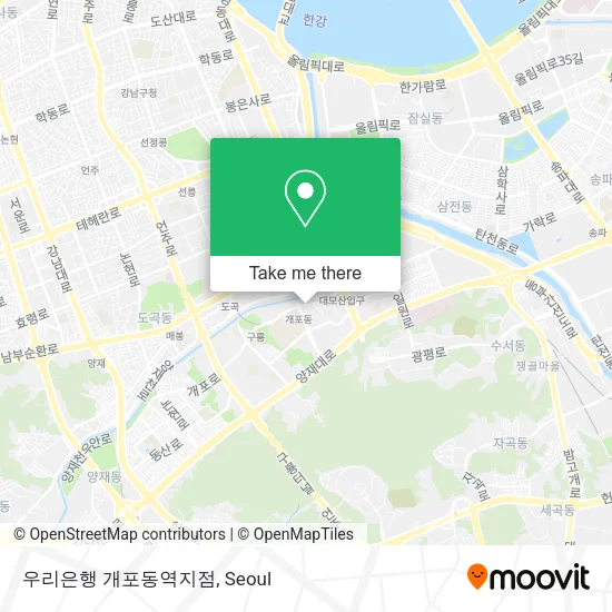 우리은행 개포동역지점 map