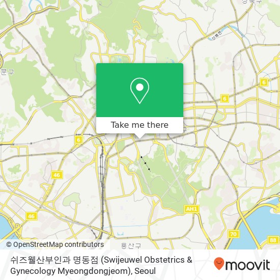 쉬즈웰산부인과 명동점 (Swijeuwel Obstetrics & Gynecology Myeongdongjeom) map