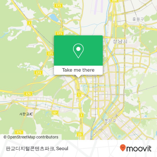 판교디지털콘텐츠파크 map