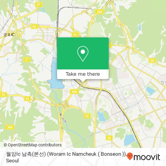 월암Ic 남측(본선) (Woram Ic Namcheuk ( Bonseon )) map