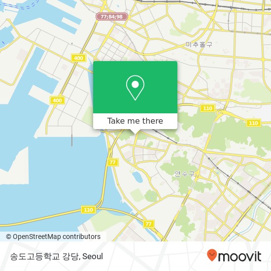 송도고등학교 강당 map