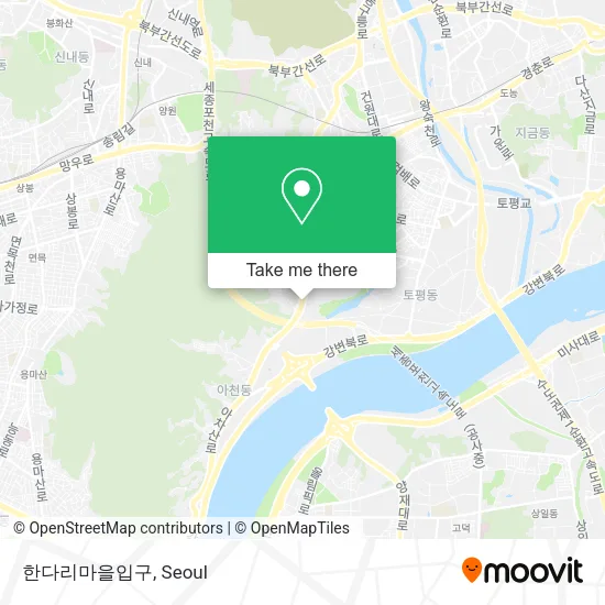 한다리마을입구 map