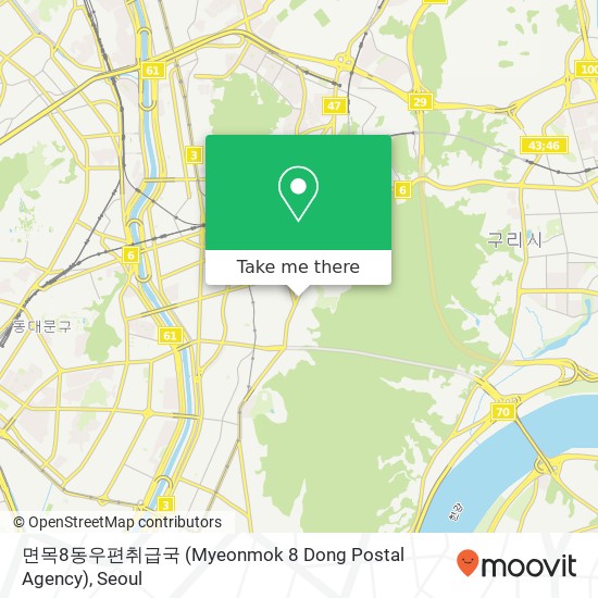 면목8동우편취급국 (Myeonmok 8 Dong Postal Agency) map