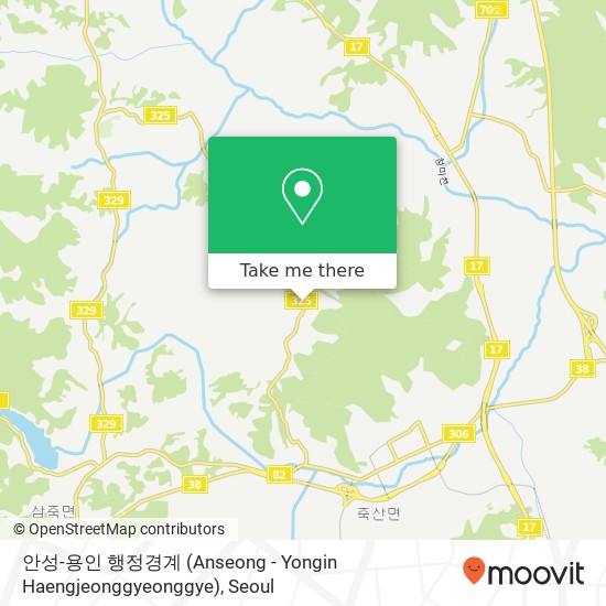안성-용인 행정경계 (Anseong - Yongin  Haengjeonggyeonggye) map