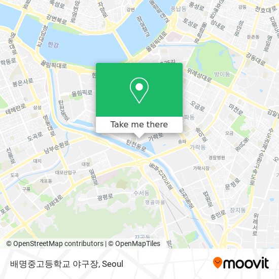 배명중고등학교 야구장 map