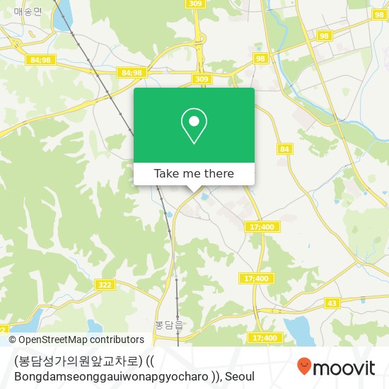 (봉담성가의원앞교차로) (( Bongdamseonggauiwonapgyocharo )) map