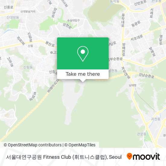 서울대연구공원 Fitness Club (휘트니스클럽) map