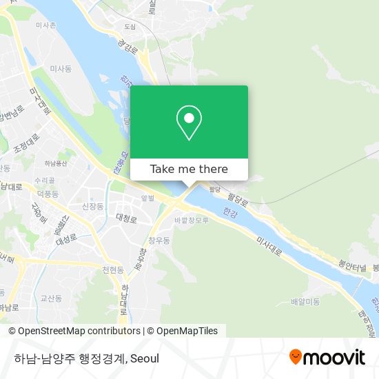 하남-남양주 행정경계 map
