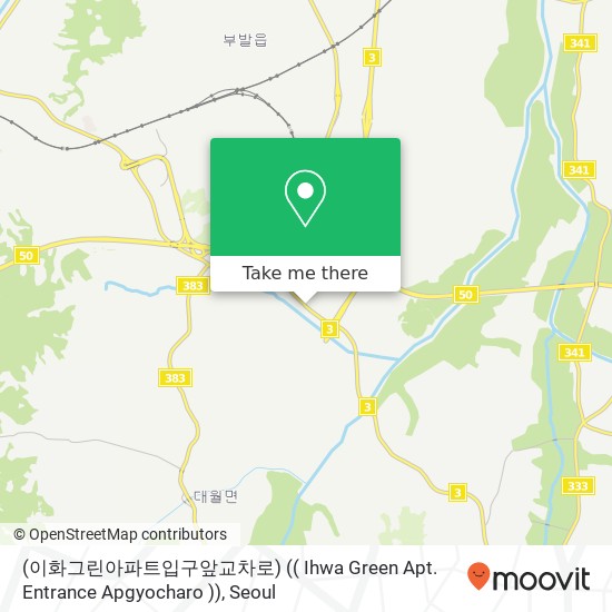 (이화그린아파트입구앞교차로) (( Ihwa Green Apt. Entrance Apgyocharo )) map