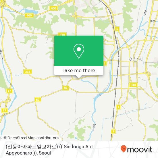 (신동아아파트앞교차로) (( Sindonga Apt. Apgyocharo )) map