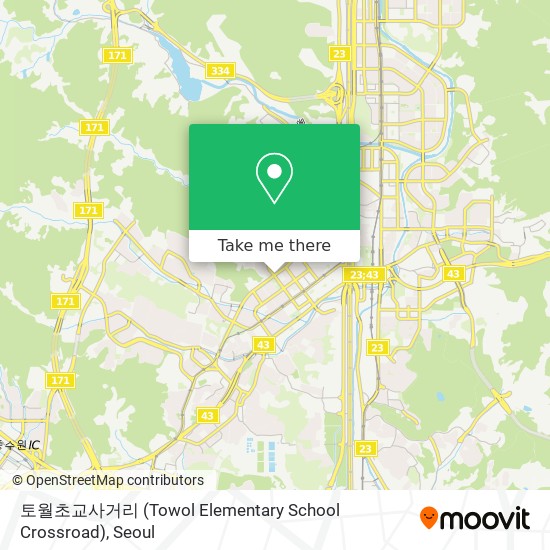 토월초교사거리 (Towol Elementary School Crossroad) map