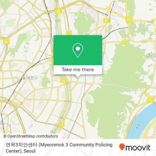 면목3치안센터 (Myeonmok 3 Community Policing Center) map