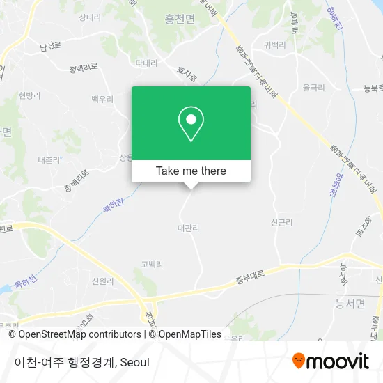 이천-여주 행정경계 map