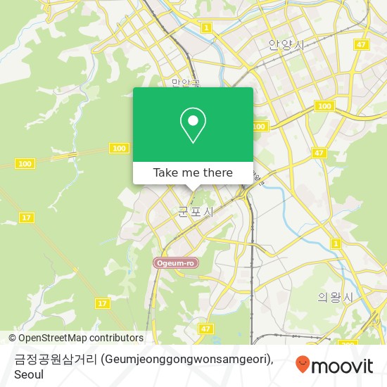 금정공원삼거리 (Geumjeonggongwonsamgeori) map