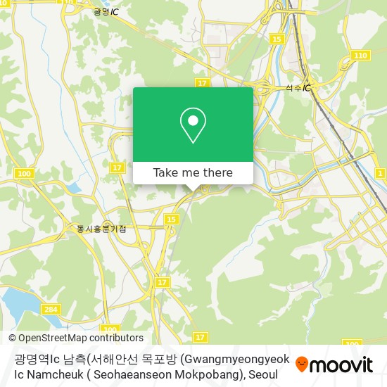 광명역Ic 남측(서해안선 목포방 (Gwangmyeongyeok Ic Namcheuk ( Seohaeanseon  Mokpobang) map