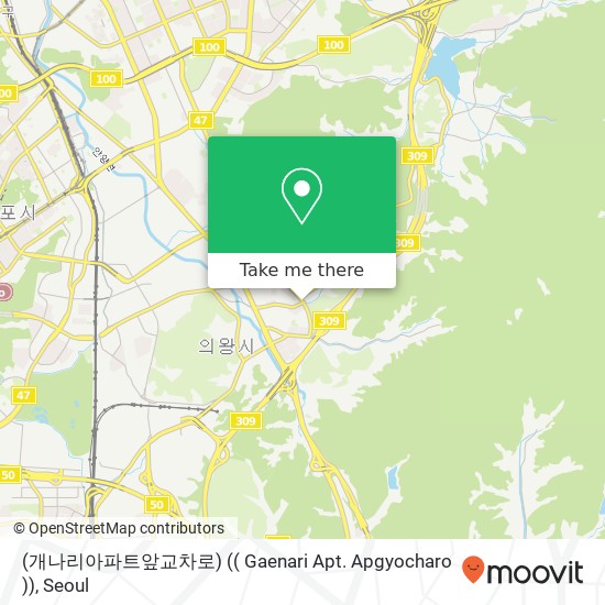 (개나리아파트앞교차로) (( Gaenari Apt. Apgyocharo )) map