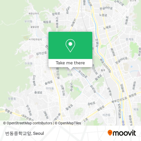 번동중학교앞 map