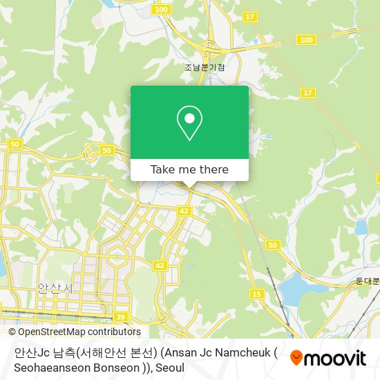 안산Jc 남측(서해안선 본선) (Ansan Jc Namcheuk ( Seohaeanseon  Bonseon )) map