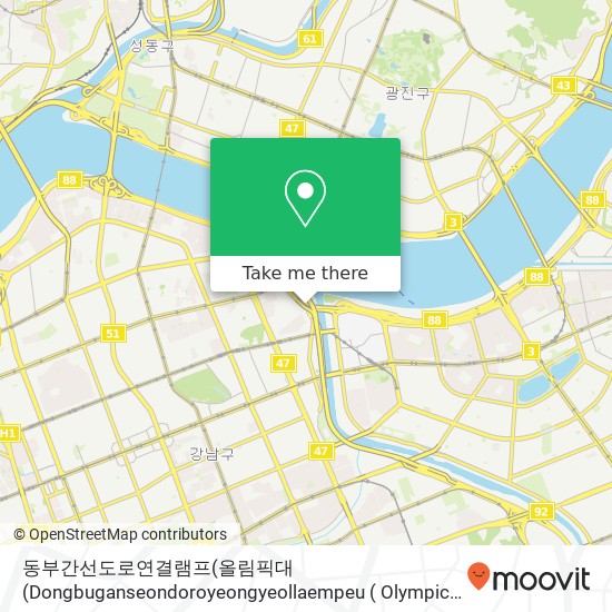 동부간선도로연결램프(올림픽대 (Dongbuganseondoroyeongyeollaempeu ( Olympic Dae) map