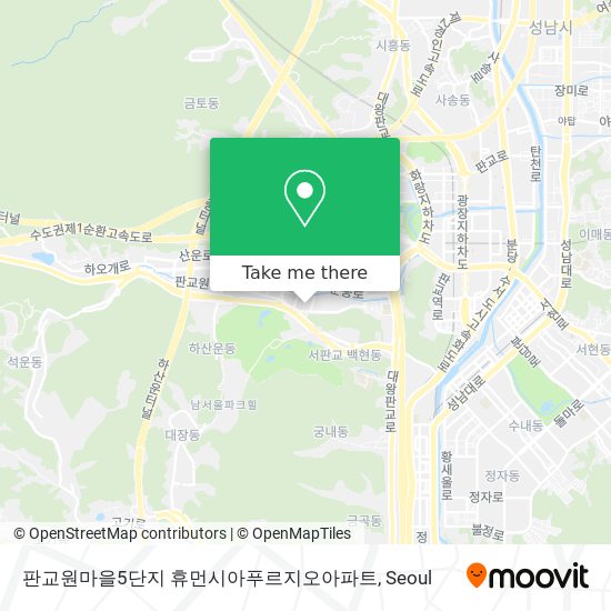 판교원마을5단지 휴먼시아푸르지오아파트 map