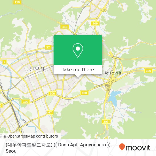 (대우아파트앞교차로) (( Daeu Apt. Apgyocharo )) map