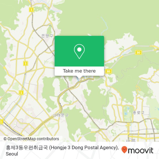 홍제3동우편취급국 (Hongje 3 Dong Postal Agency) map