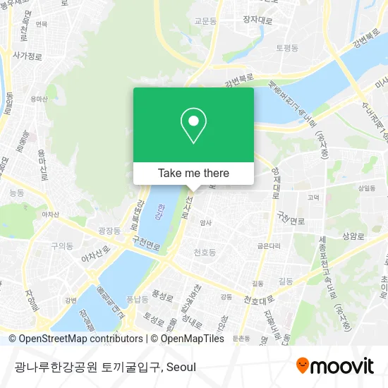 광나루한강공원 토끼굴입구 map