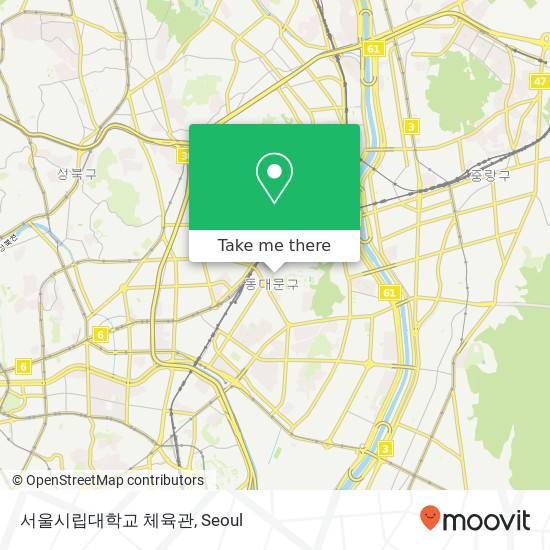 서울시립대학교 체육관 map