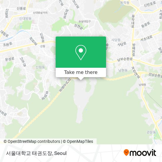 서울대학교 태권도장 map