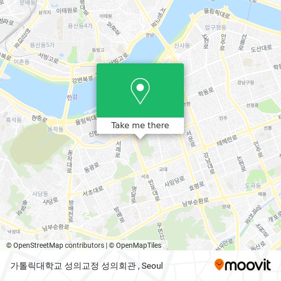 가톨릭대학교 성의교정 성의회관 map