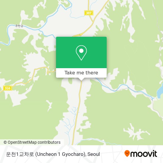 운천1교차로 (Uncheon 1 Gyocharo) map