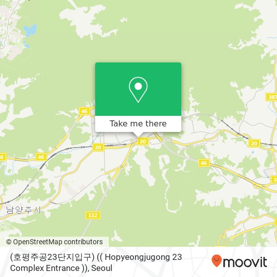 (호평주공23단지입구) (( Hopyeongjugong 23 Complex Entrance )) map
