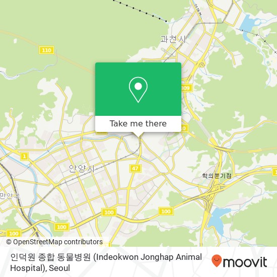 인덕원 종합 동물병원 (Indeokwon  Jonghap Animal Hospital) map