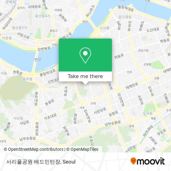 서리풀공원 배드민턴장 map