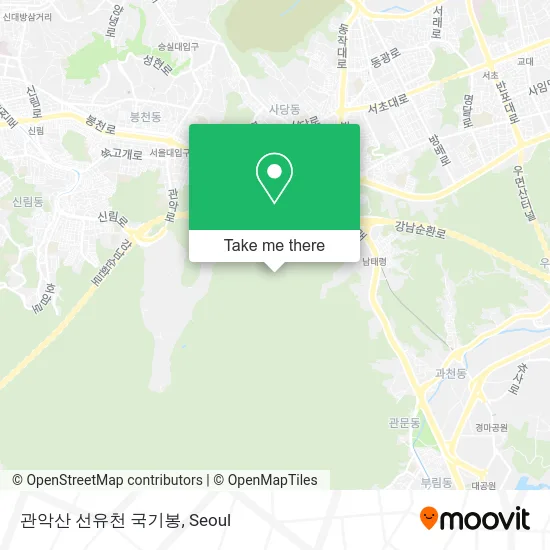 관악산 선유천 국기봉 map