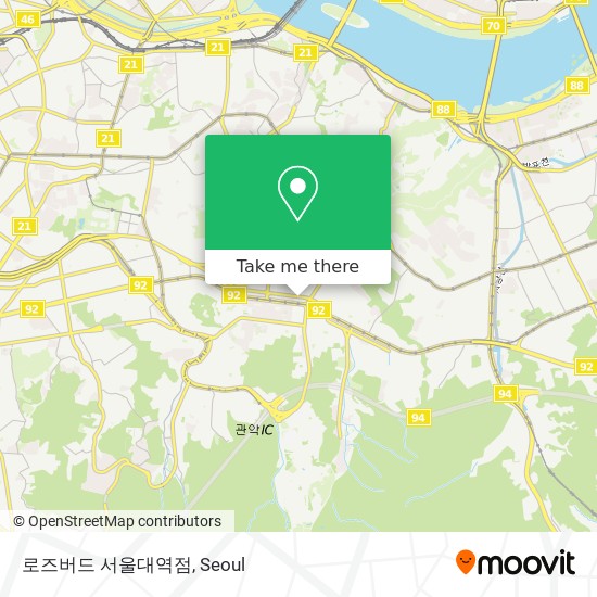 로즈버드 서울대역점 map