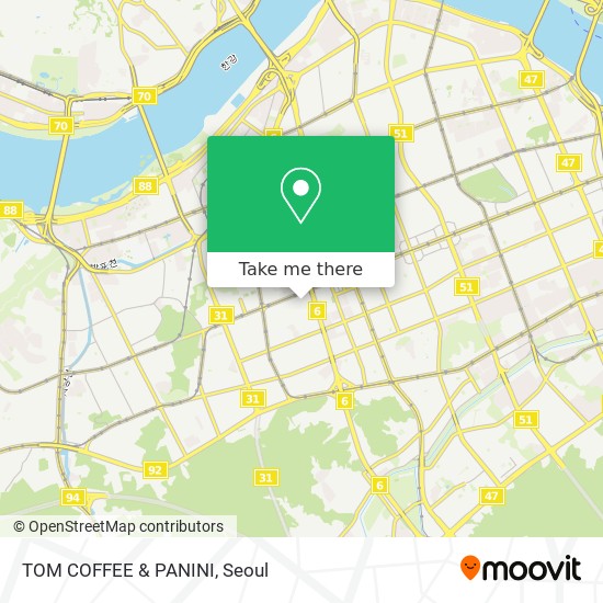 TOM COFFEE & PANINI map