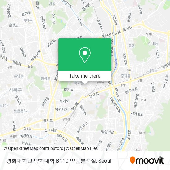 경희대학교 약학대학 B110 약품분석실 map