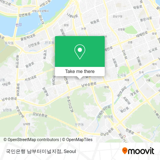 국민은행 남부터미널지점 map