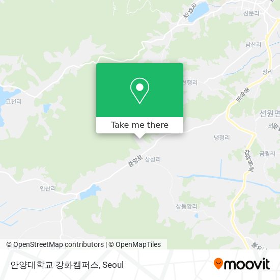 안양대학교 강화캠퍼스 map